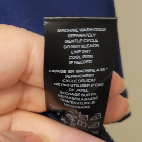 Anthony Original Navy Maxi Dress with Beautiful Sleeve Embroidery Size M - Picture 10 of 10